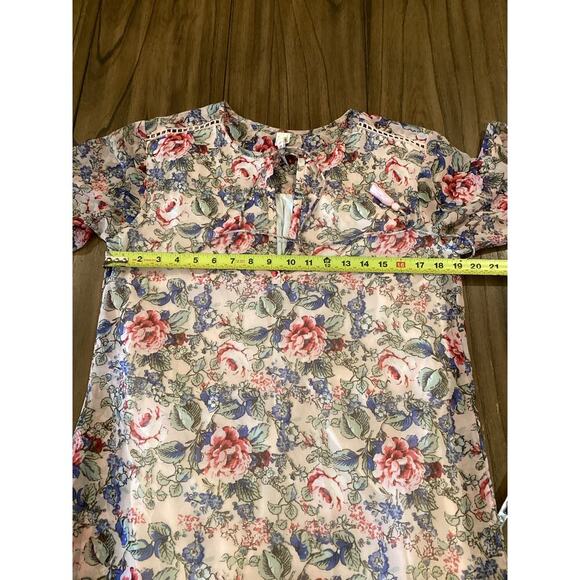 RAGA victoria Floral Lined Long Sleeve Drop Waist Maxi Dress Multicolor M - Picture 7 of 9